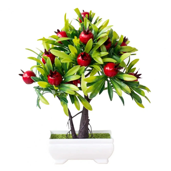 Artificial Orange Bonsai Tree – Potted Peach Pepper Fruit Plant for Home, Office, and Garden Decor