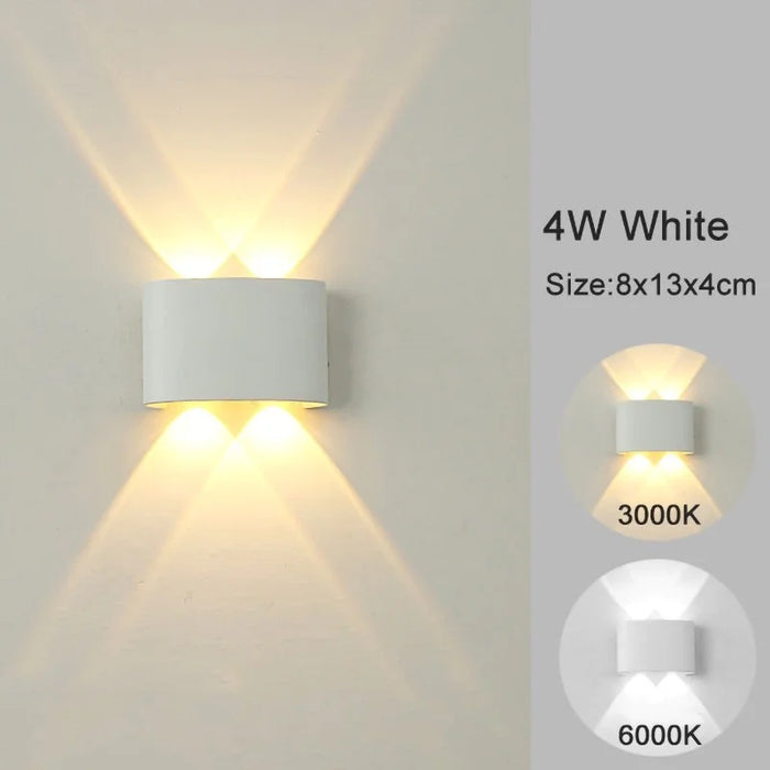 Modern LED Wall Sconce – Up & Down Indoor Outdoor Wall Lamp for Living Room, Bedroom & Hallway
