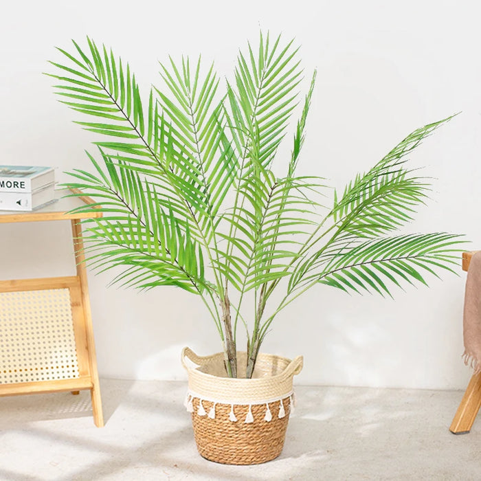 Large Artificial Palm Tree – 80-125cm Fake Monstera & Fern Plant for Outdoor, Home, Garden, and Office Decor