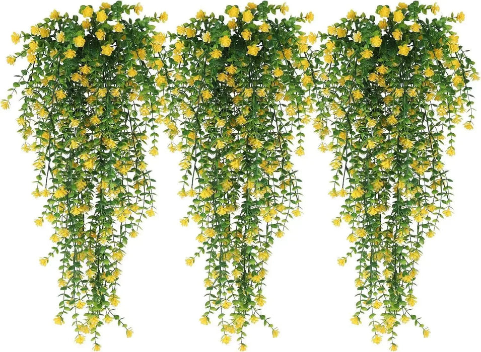Artificial Eucalyptus Flower Garland – Realistic Faux Drooping Vine for Home, Wedding, and Garden Outdoor Wall Hanging Decoration