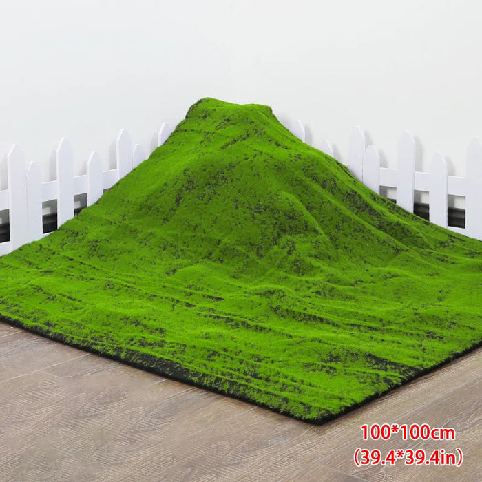 Artificial Grass Rug – 50/100cm Fake Moss Lawn Turf for Garden, Wedding, and Home Decor – Green Landscape Mat Carpet