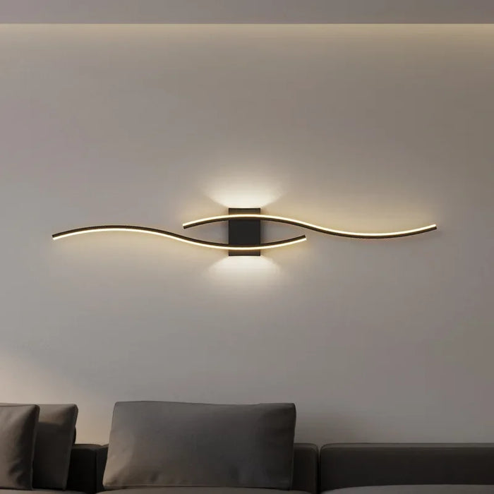 Modern LED Wall Lamp – Black, White, and Gold Wall Light Sconce for Living Room, Bedroom, Bedside, and Decorative Lighting