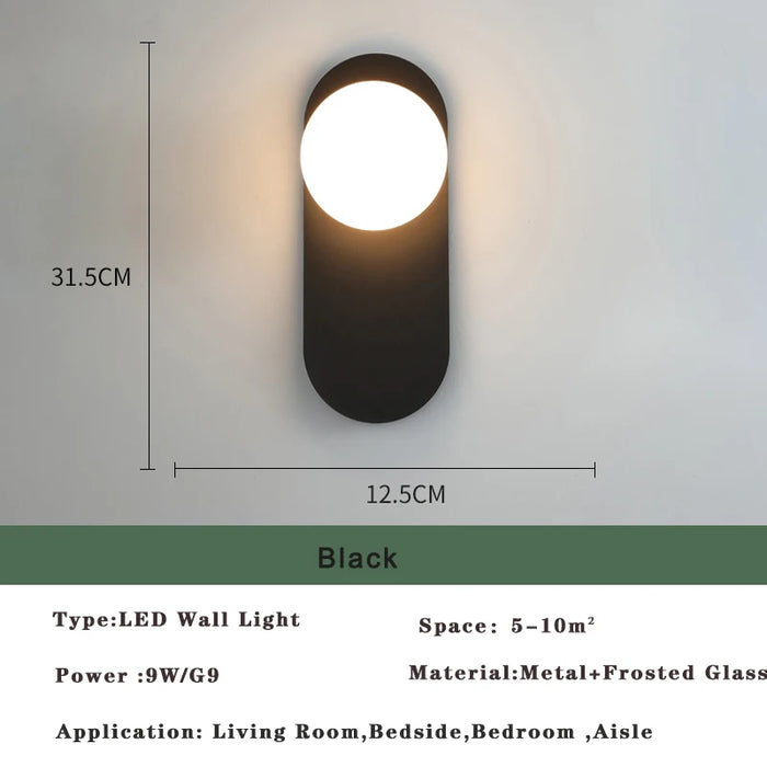 Nordic Golden LED Wall Lamp – 9W G9 Bulb Wall Sconce for Bedroom, Living Room, and Bathroom