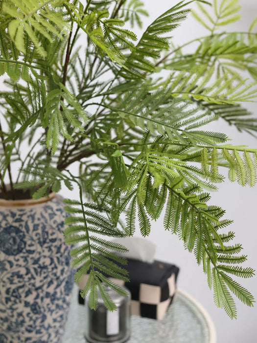 Artificial Mimosa Herb Green Plant with Silicone Leaves – Wedding, Studio, and Hotel Decoration, Soft Floral Branch for Home and Event Decor
