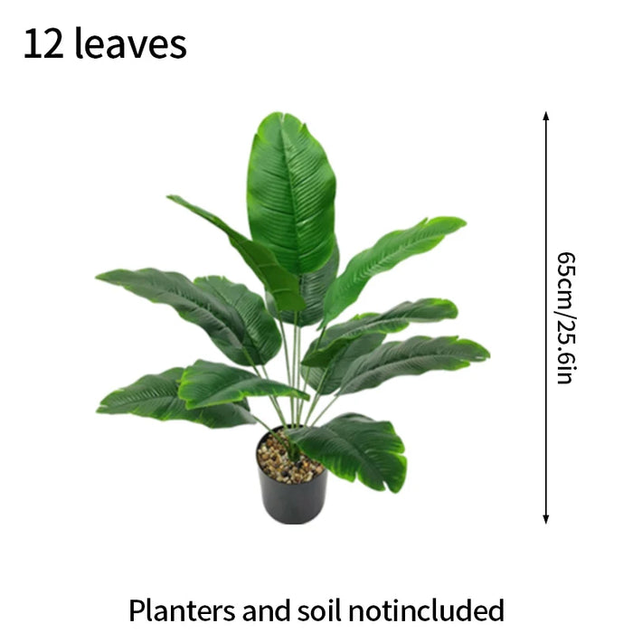 Large Decorative Artificial Palm Tree – Faux Tropical Banana Leaves for Home, Office, and Garden Decor (1pc)
