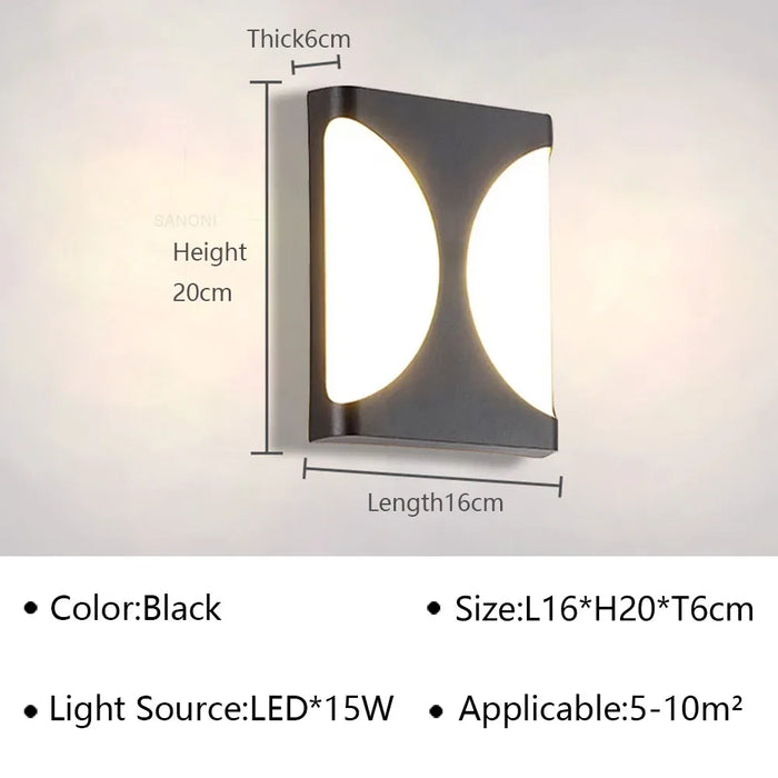 Modern Outdoor LED Wall Lamp – Waterproof IP65 Wall Sconce for Garden, Balcony, Aisle, Entryway – Stylish Home Lighting Fixture