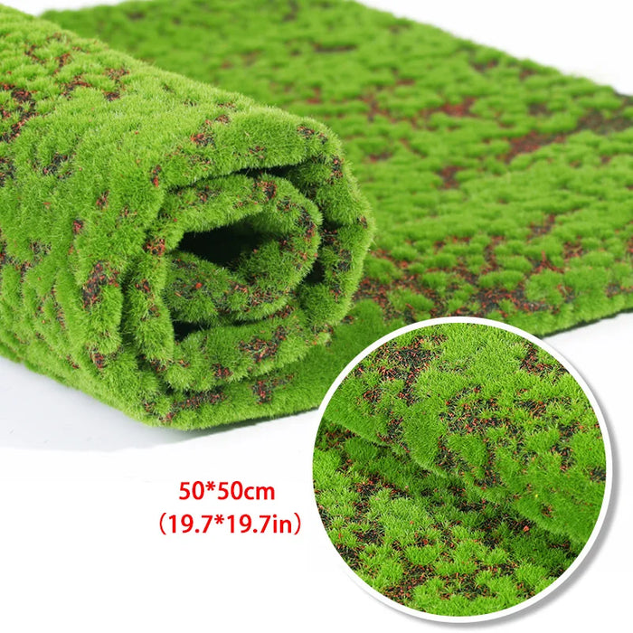 Artificial Grass Rug – 50/100cm Fake Moss Lawn Turf for Garden, Wedding, and Home Decor – Green Landscape Mat Carpet