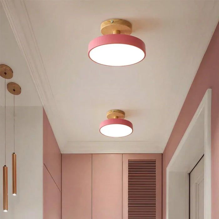 Modern Macaron LED Ceiling Lamp – Stylish Indoor Lighting for Bedrooms, Bathrooms, Foyers, and Corridors