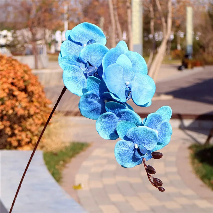 8-Head Artificial Orchid Phalaenopsis Branch – 95cm Silk Flower for Wedding, Home, and Table Decor, Photo Props