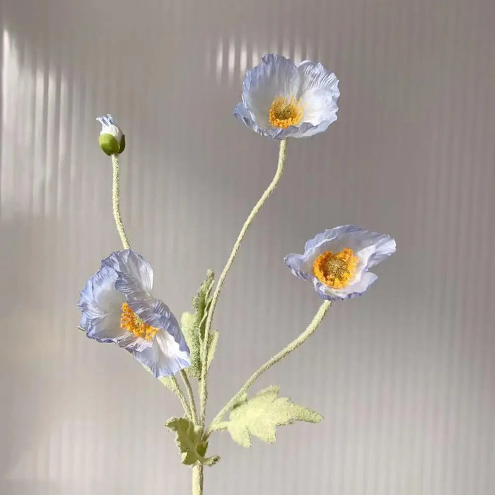 4 Head Artificial Poppy Flowers Bouquet – Silk Fake Flowers for Home Decor, Garden, Wedding, and Party Decoration