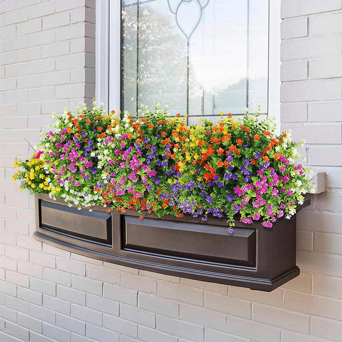 UV Resistant Artificial Flowers – Plastic Hanging Shrubs for Garden, Porch, Window Box & Home Decoration