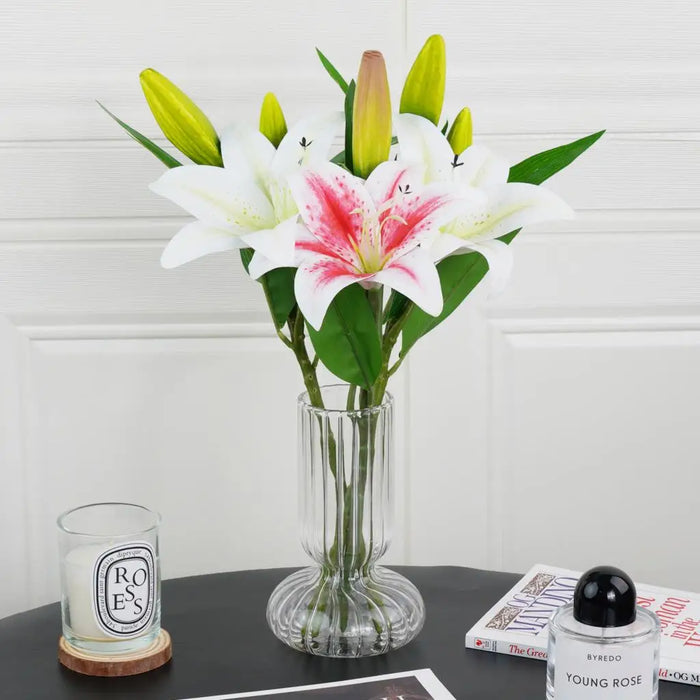 41cm Artificial Silk Lily Bouquet – DIY Creative Floral Arrangement for Home, Wedding, Party & Living Room Decor – Perfect Gift for Friends