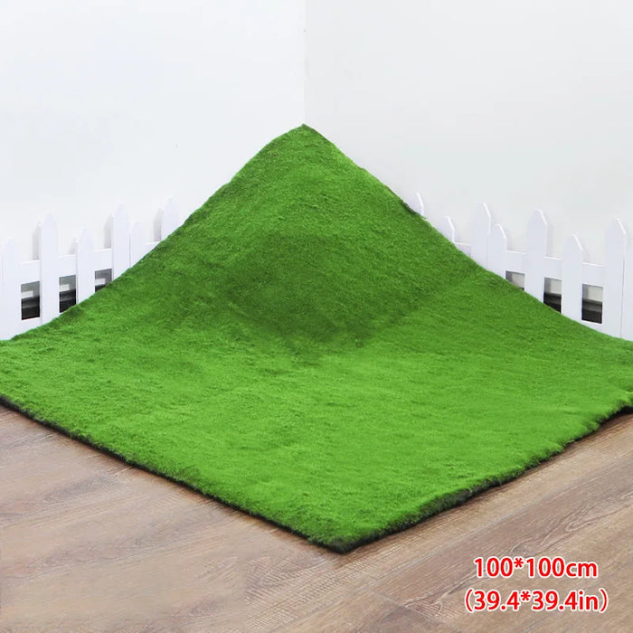 Artificial Grass Rug – 50/100cm Fake Moss Lawn Turf for Garden, Wedding, and Home Decor – Green Landscape Mat Carpet