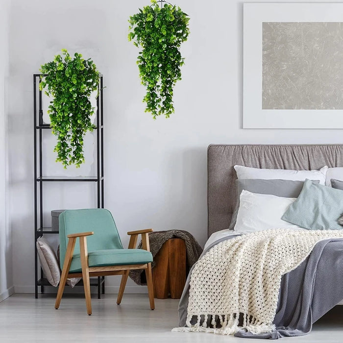 75cm Artificial Eucalyptus Hanging Vine – 5 Forks Rattan Greenery for Home, Office, Outdoor, and Wedding Decor