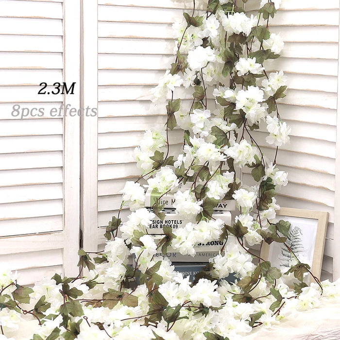 180CM Artificial Sakura Flowers Vine – Wedding Garden Arch, Home Party Decoration, Christmas Bridal Silk Flowers