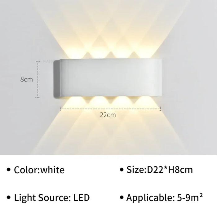 IP65 Waterproof LED Wall Lamp – Modern Outdoor Garden Sconce, Living Room Spotlight Lighting, Black Wall Mounted