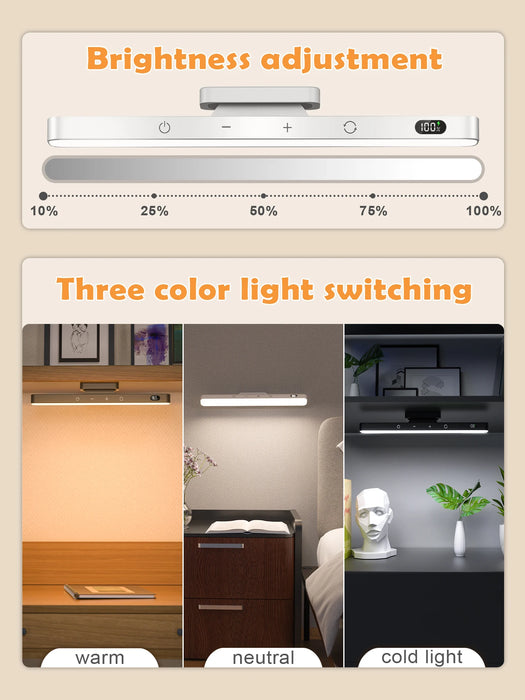 Touch Table Lamp with Magnetic Base – Rechargeable LED Night Light for Reading, Desk, and Bedside – 2500mAh Battery, 3 Color Temperatures