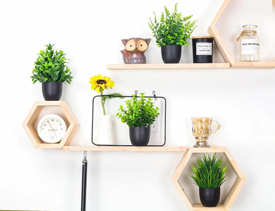4pcs Artificial Faux Plants – Small Fake Plants for Bathroom, Office, and Home Table Décor
