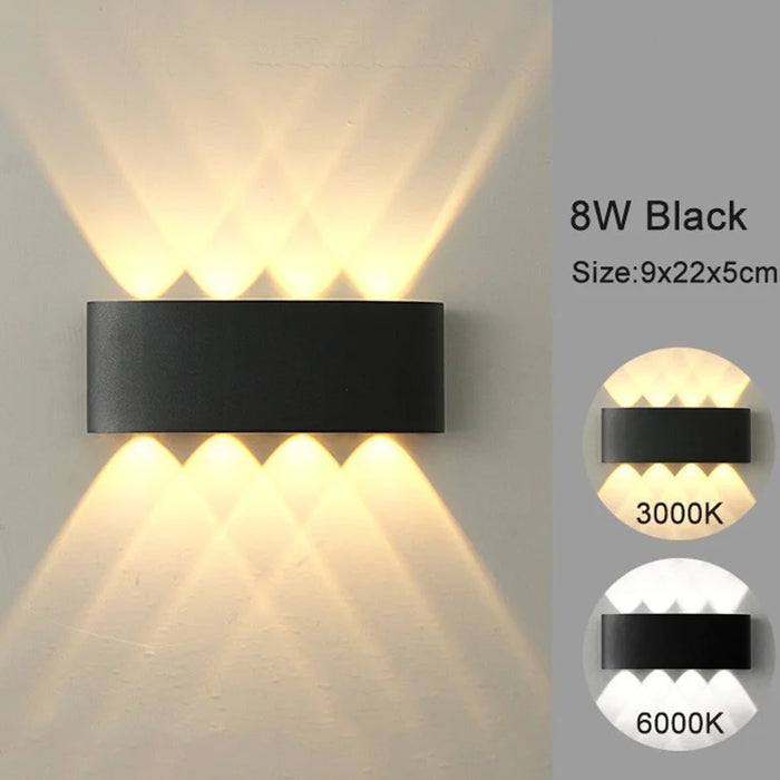 Modern LED Wall Sconce – Up & Down Indoor Outdoor Wall Lamp for Living Room, Bedroom & Hallway