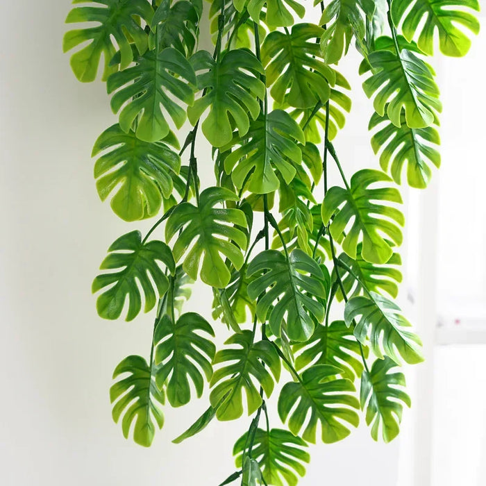 Artificial Turtle Back Leaf Rattan Garland - Simulation Plastic Willow Vine for Home, Office, Garden, and Wedding Décor