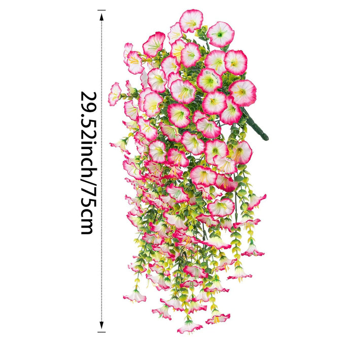 2pcs UV-Resistant Artificial Morning Glory & Eucalyptus Hanging Flower Decor – Perfect for Garden, Home, Weddings & Outdoor Events
