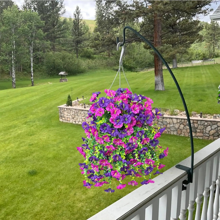 1PC Artificial Morning Glory Vine – Faux Violet Hanging Flowers with Lush Green Leaves for Home, Garden, and Wedding Decoration