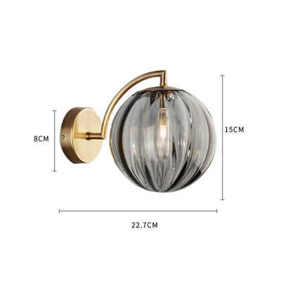 Modern LED Wall Lamp – Nordic Glass Ball Wall Sconce for Living Room, Bedroom, Bathroom, and Mirror Lighting