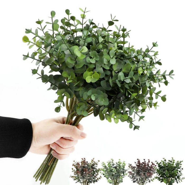 6PCs Artificial Eucalyptus Branches – Fake Green Eucalyptus Bouquet for DIY Flower Arrangements, Weddings, Parties, and Home Decor