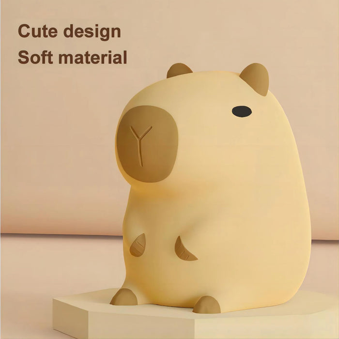 Cute Cartoon Capybara Silicone Night Light – USB Rechargeable, Timing Dimming Sleep Lamp for Kids' Room, LED, 16 Hours of Usage