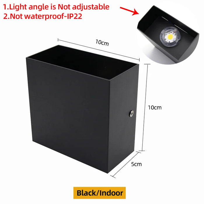 Modern Outdoor LED Wall Lamp – 6W/12W Adjustable Up and Down Light, IP65 Waterproof Wall Light for Garden, Porch, Living Room, Bedroom, and Street Lighting (Warm/White Light)