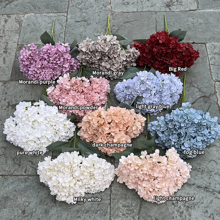 Artificial Silk Hydrangea Flower Bouquet – DIY Wedding, Party, and Home Decor – Large Hydrangea Heads for Bridal Bouquets and Floral Arrangements