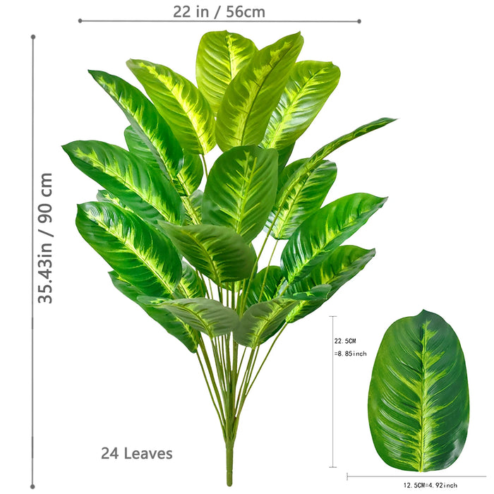65-125cm Large Artificial Tropical Palm Tree – Real Touch Fake Banana Plant with 24 Leaves for Home, Garden, and Outdoor Decor