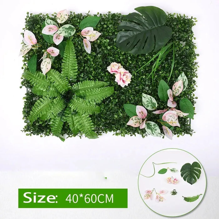 60x40cm Artificial Green Wall Panel – Realistic Fake Plants for Home Garden Jungle Decor, Lawn Decoration & Outdoor Fence