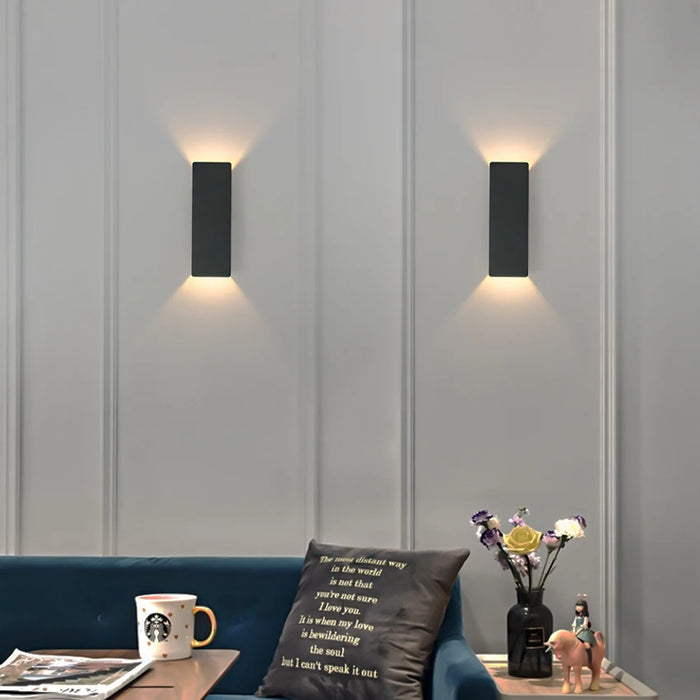 Modern LED Wall Lamp – Waterproof Indoor & Outdoor Up and Down Wall Light for Porch, Hallway, Garden, or Living Room (IP65, AC90–260V, Aluminum Sconce Fixture)