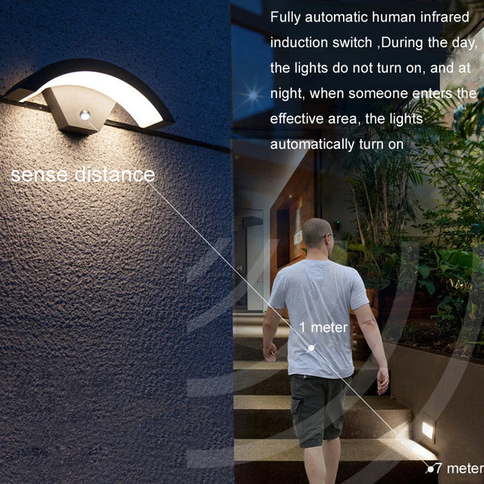 Outdoor Wall Light with Radar Motion Sensor – IP65 Waterproof Porch Sconce for Garden, Balcony, and Vestibule Lighting