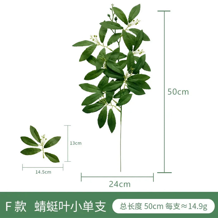 Artificial Eucalyptus Leaves and Apple Leaf Table Flower Arrangement – Realistic Green Faux Plants for Home, Office, and Bridal Shower Decor