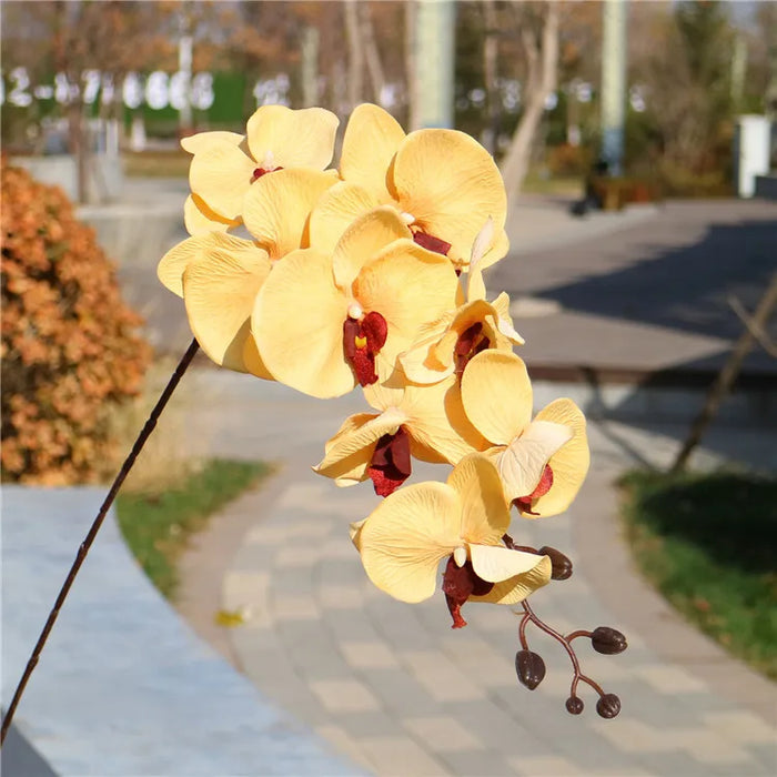 8-Head Artificial Orchid Phalaenopsis Branch – 95cm Silk Flower for Wedding, Home, and Table Decor, Photo Props