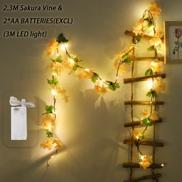 180CM Artificial Sakura Flowers Vine – Wedding Garden Arch, Home Party Decoration, Christmas Bridal Silk Flowers