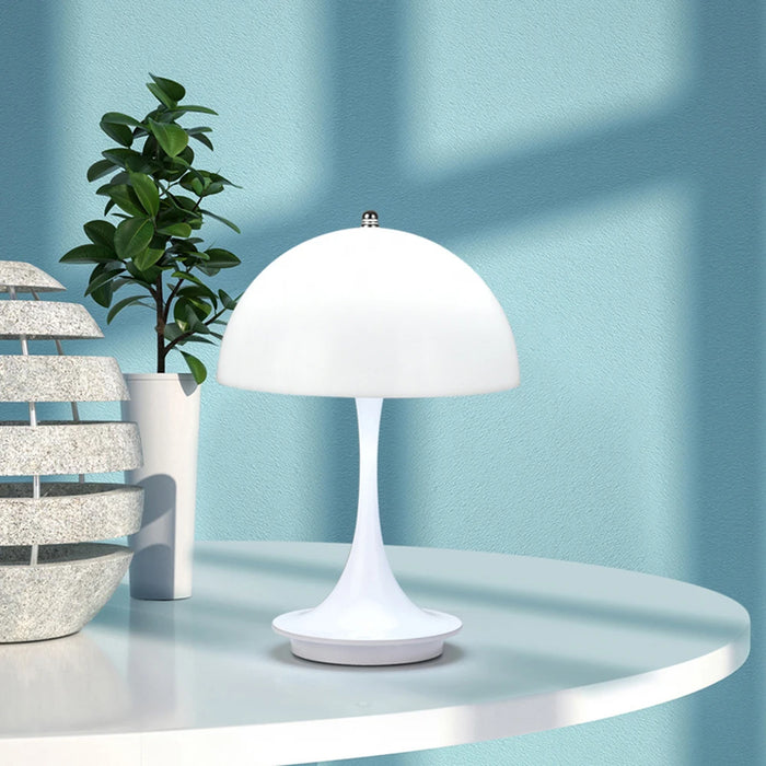 Rechargeable Nordic Mushroom Table Lamp – Dimmable LED Bedside Lamp for Bedroom, Living Room, and Study