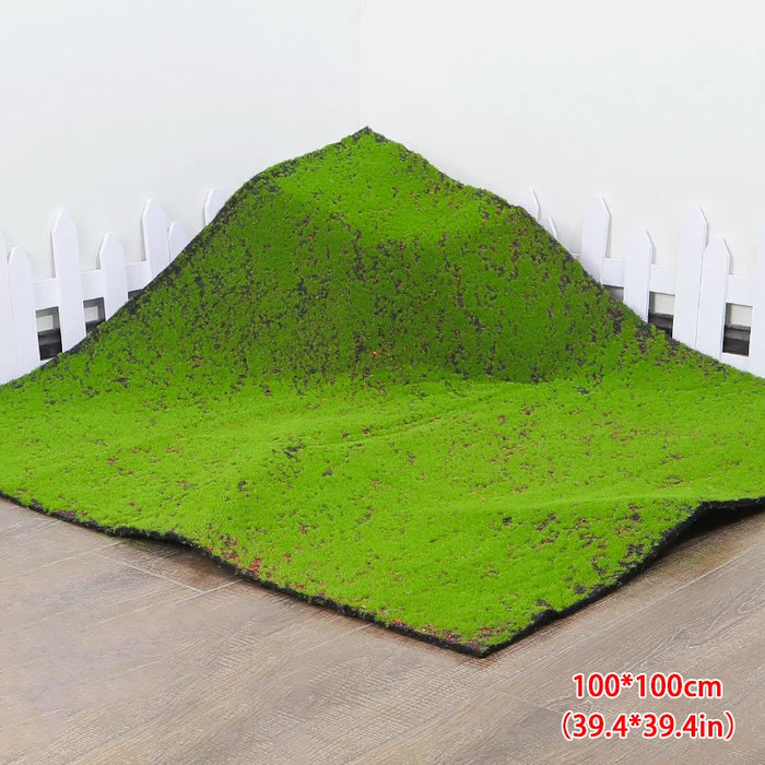 Artificial Grass Rug – 50/100cm Fake Moss Lawn Turf for Garden, Wedding, and Home Decor – Green Landscape Mat Carpet