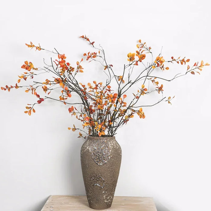 110cm Single Autumn Leaf Plant Bouquet – Artificial Plastic Flowers for Floor Decoration, Wedding & Withered Rattan Arrangement