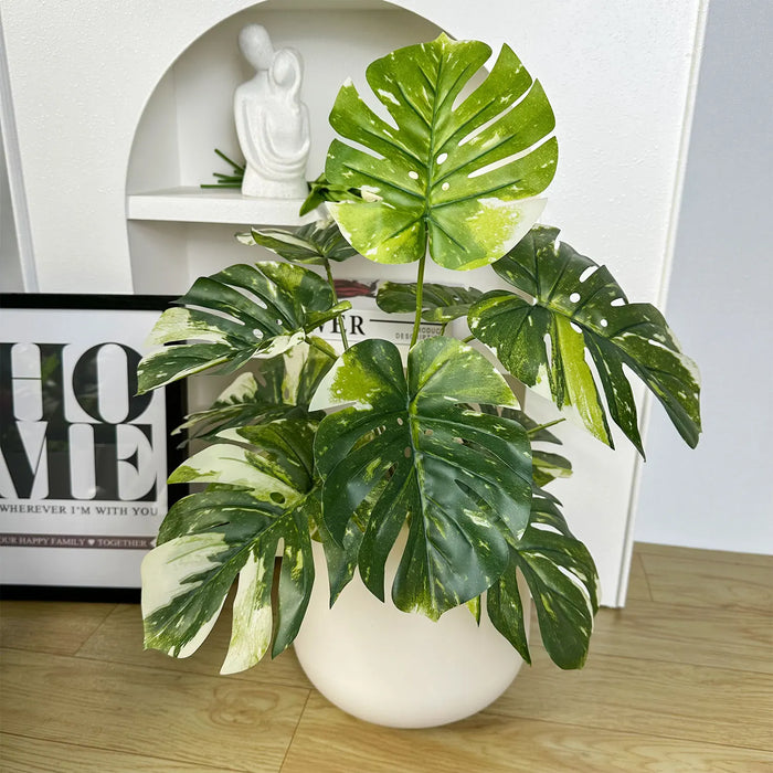 Artificial Monstera Plant – 65/100cm Faux Plastic Palm Leaves Branch for Home, Office, and Party Decoration