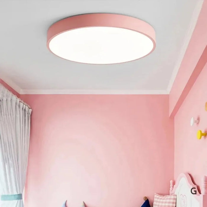 Modern Macaron LED Ceiling Light – Nordic Circular Minimalist Design for Living Room, Bedroom, and Study