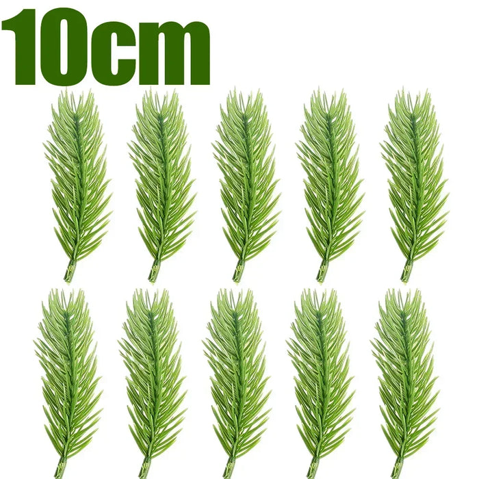 Artificial Pine Needles for Christmas Decoration – 6-12cm Green Fake Pine Branches for DIY Wreaths, Xmas Tree, & Ornaments
