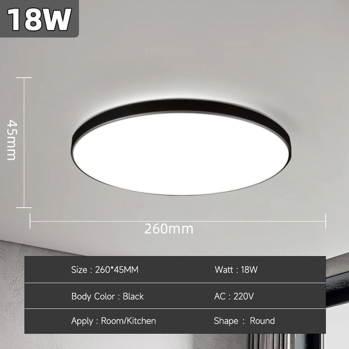 Modern LED Ceiling Lamp – 18W/30W/40W/72W Round Ceiling Light for Living Room, Bedroom, Kitchen, and Bathroom