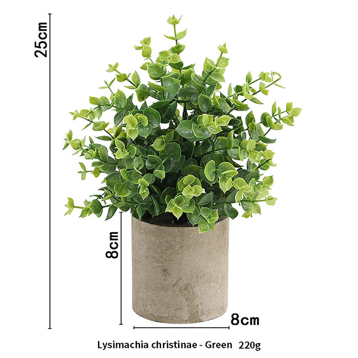 Artificial Eucalyptus Plant in Pot – Small Fake Bonsai for Home, Office, and Restaurant Desk Decoration