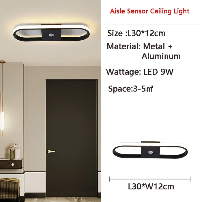 Nordic PIR Motion Sensor LED Ceiling Light – Modern Induction Ceiling Lamp for Bedroom, Living Room, and Indoor Spaces