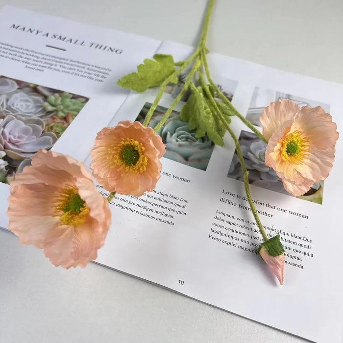 Artificial Silk Poppy Flowers Bouquet – Home Decor, Garden, Party, and Wedding Decoration, DIY Vase Accessories (1PC)