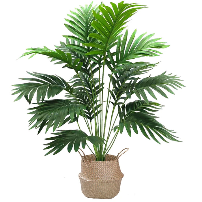 82cm Large Artificial Palm Tree – Tropical Monstera Fake Plant with 18 Green Leaves for Home, Garden & Outdoor Decor