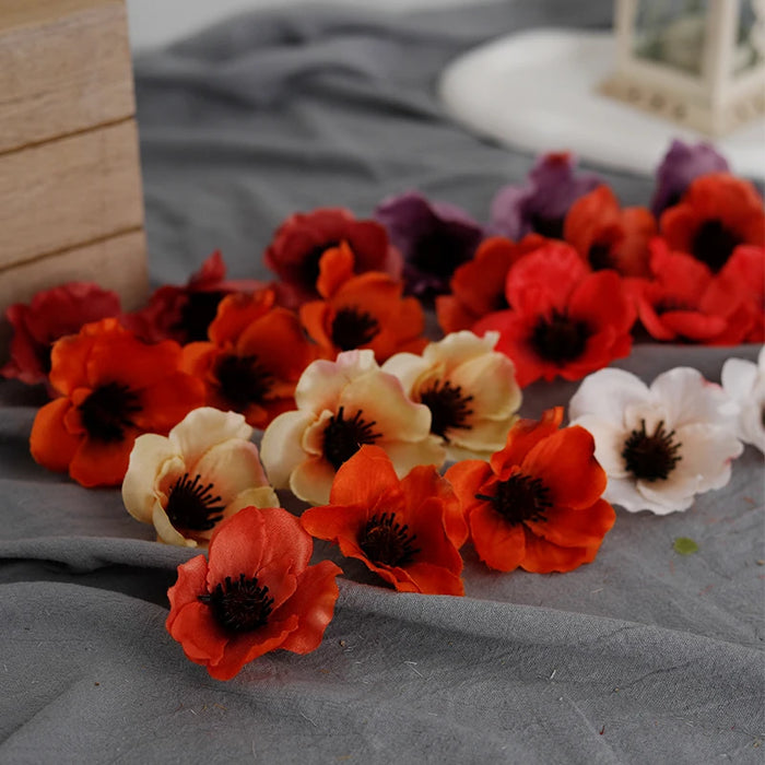 20pcs Silk Artificial Poppy Flower Heads – Perfect for Wedding, Party, Home, Christmas Decoration, and DIY Projects